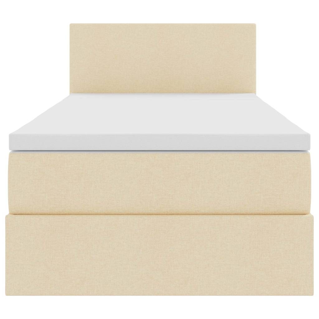 Opbergbed met matras met matras Crème 90 x 200 cm Bewerkt hout is nu te koop bij PeponiXL, paradijselijk wonen!