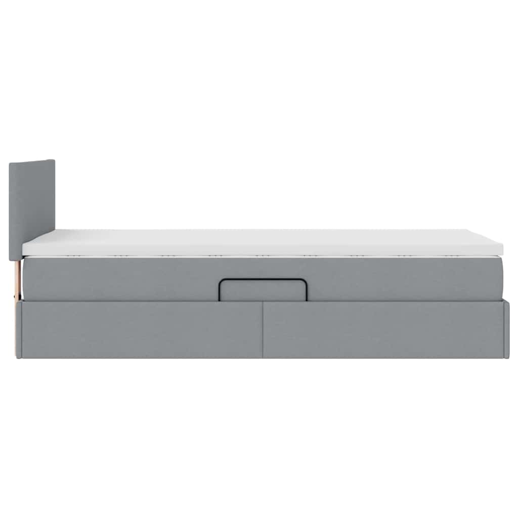 Opbergbed met matras Lichtgrijs 100 x 200 cm Bewerkt hout is nu te koop bij PeponiXL, paradijselijk wonen!
