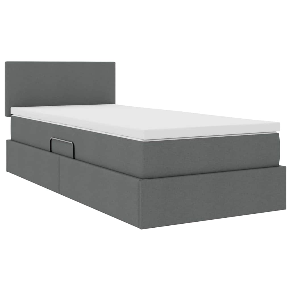 Opbergbed met matras Donkergrijs 100 x 200 cm Bewerkt hout is nu te koop bij PeponiXL, paradijselijk wonen!