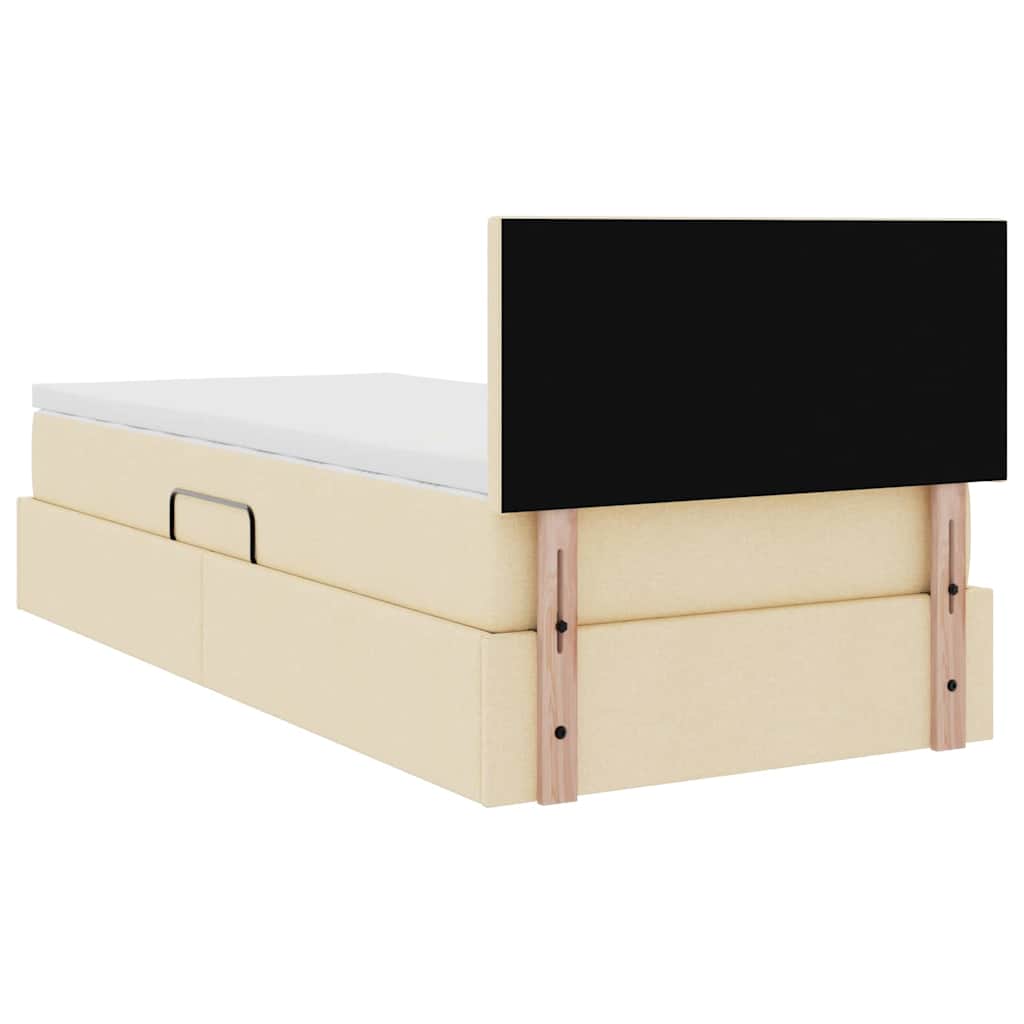 Opbergbed met matras met opslag Crème 100 x 200 cm Bewerkt hout is nu te koop bij PeponiXL, paradijselijk wonen!