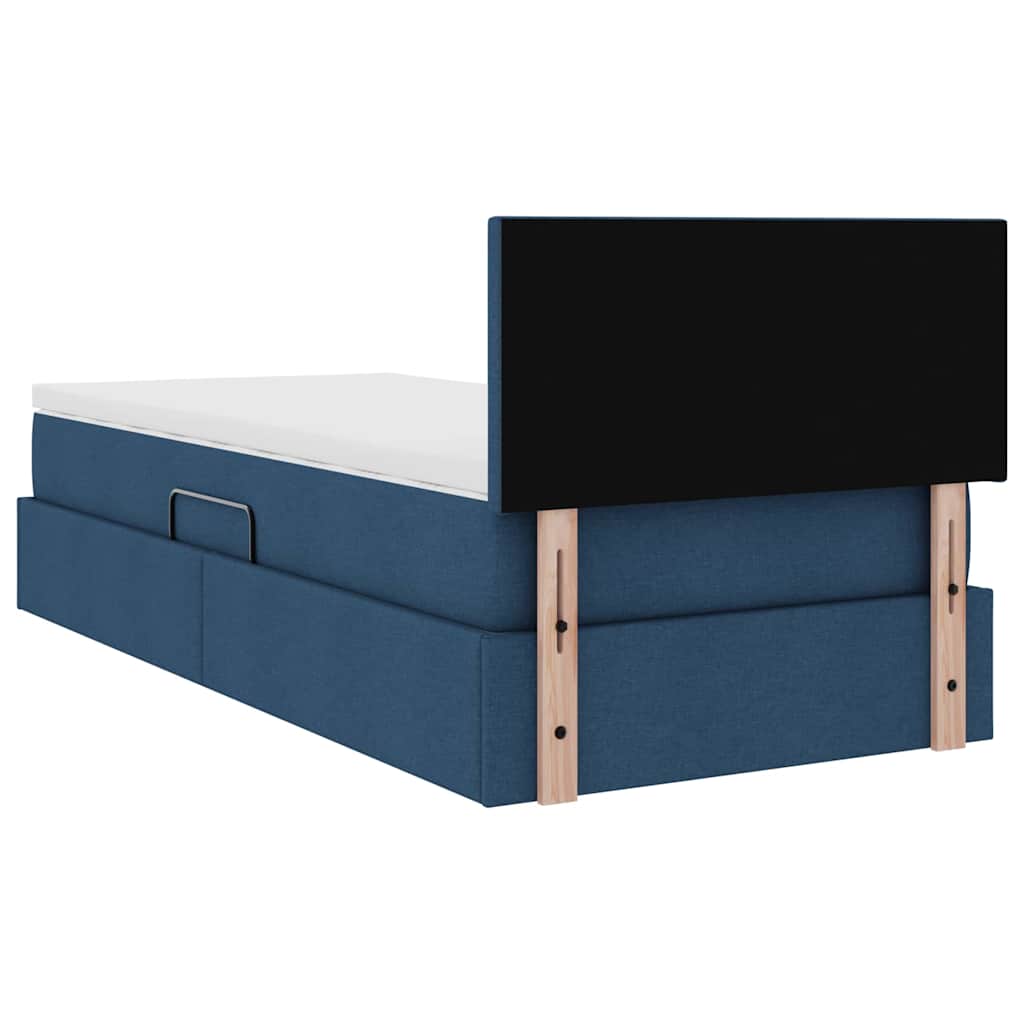 Opbergbed met matras met matras Blauw 100 x 200 cm Bewerkt hout is nu te koop bij PeponiXL, paradijselijk wonen!
