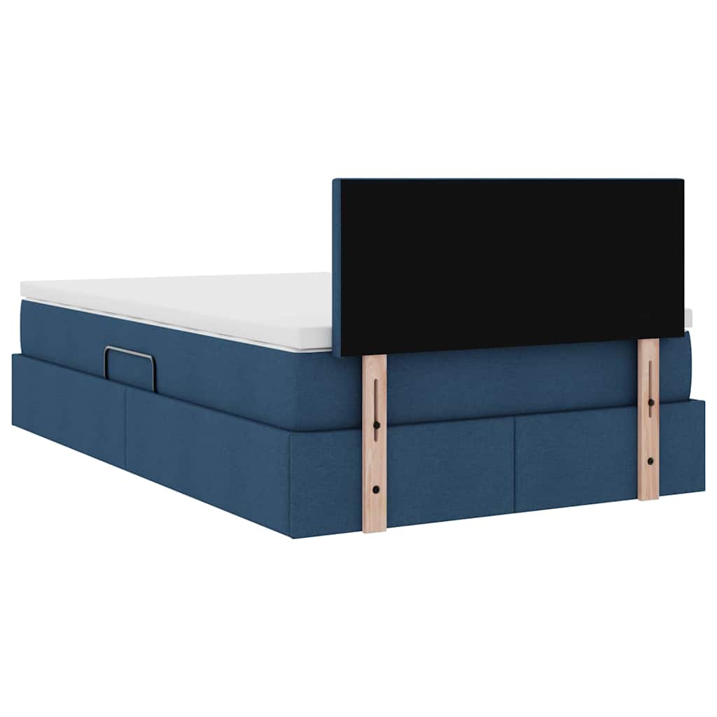Opbergbed met matras met matras Blauw 120 x 190 cm Bewerkt hout is nu te koop bij PeponiXL, paradijselijk wonen!