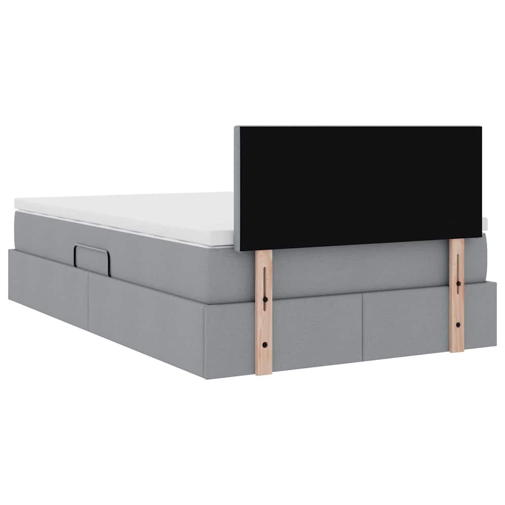Opbergbed met matras Lichtgrijs 120 x 200 cm Bewerkt hout is nu te koop bij PeponiXL, paradijselijk wonen!