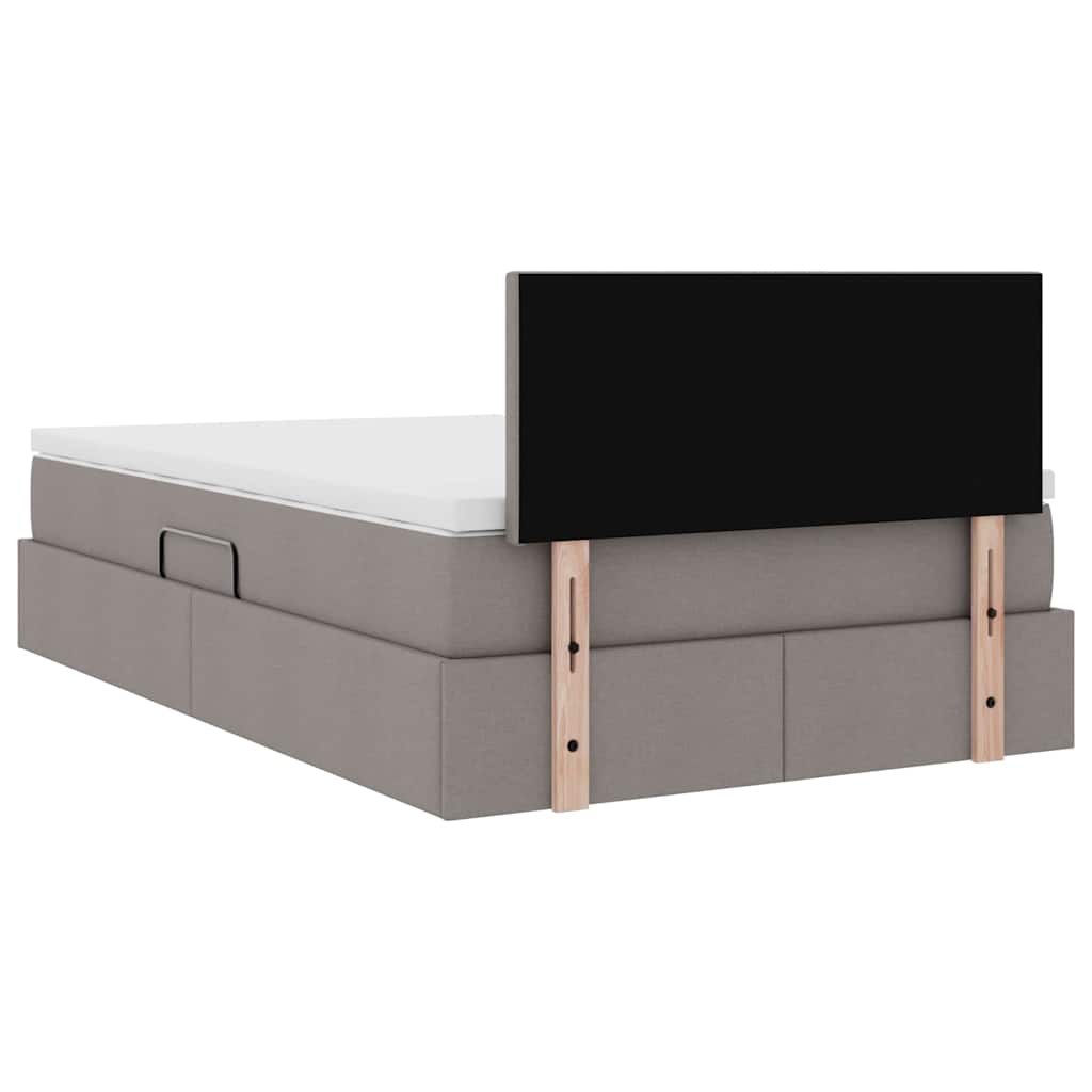 Opbergbed met matras met matras Taupe 120 x 200 cm Bewerkt hout is nu te koop bij PeponiXL, paradijselijk wonen!