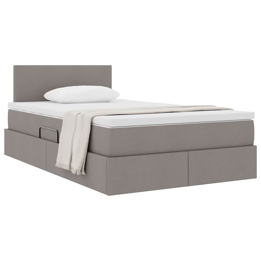 Opbergbed met matras met matras Taupe 120 x 200 cm Bewerkt hout is nu te koop bij PeponiXL, paradijselijk wonen!