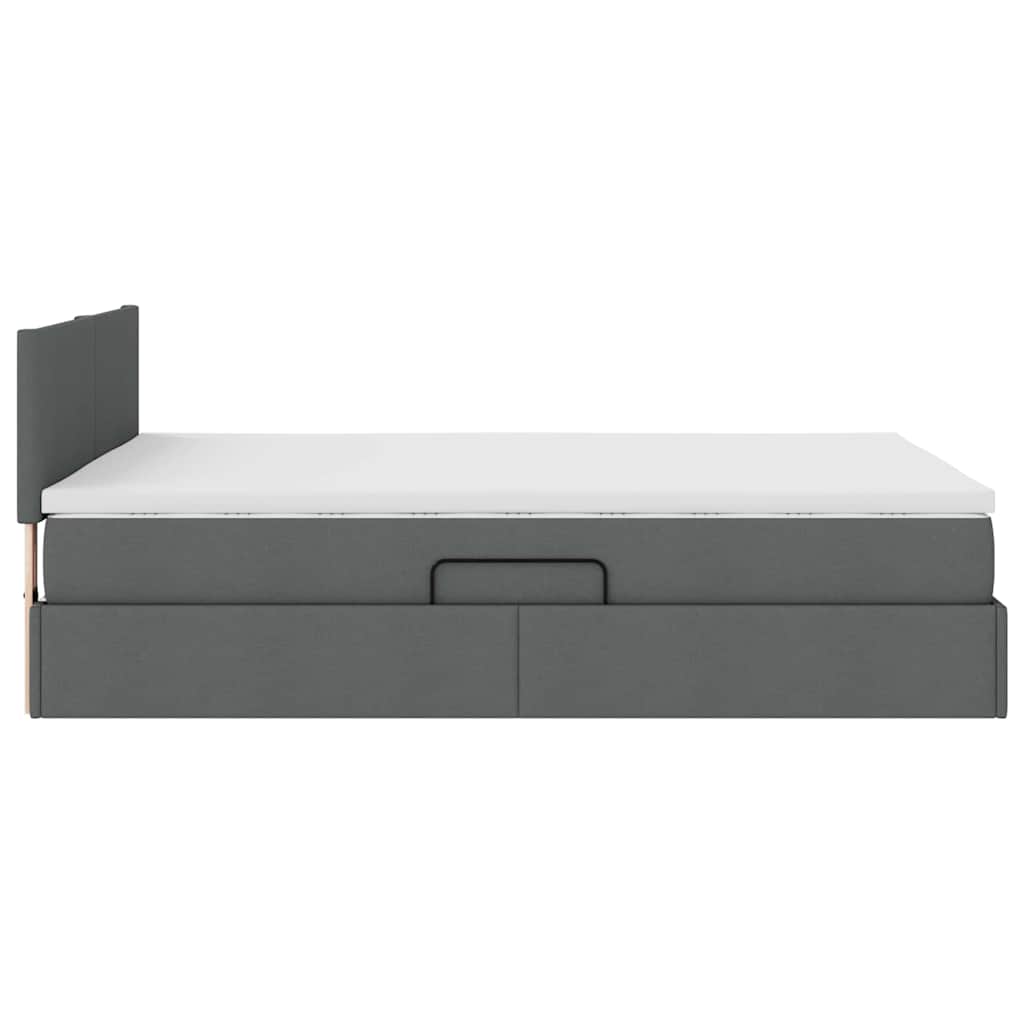Opbergbed met matras Donkergrijs 140 x 200 cm Bewerkt hout is nu te koop bij PeponiXL, paradijselijk wonen!
