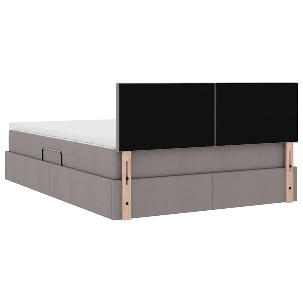 Opbergbed met matras met matras Taupe 140 x 200 cm Bewerkt hout is nu te koop bij PeponiXL, paradijselijk wonen!