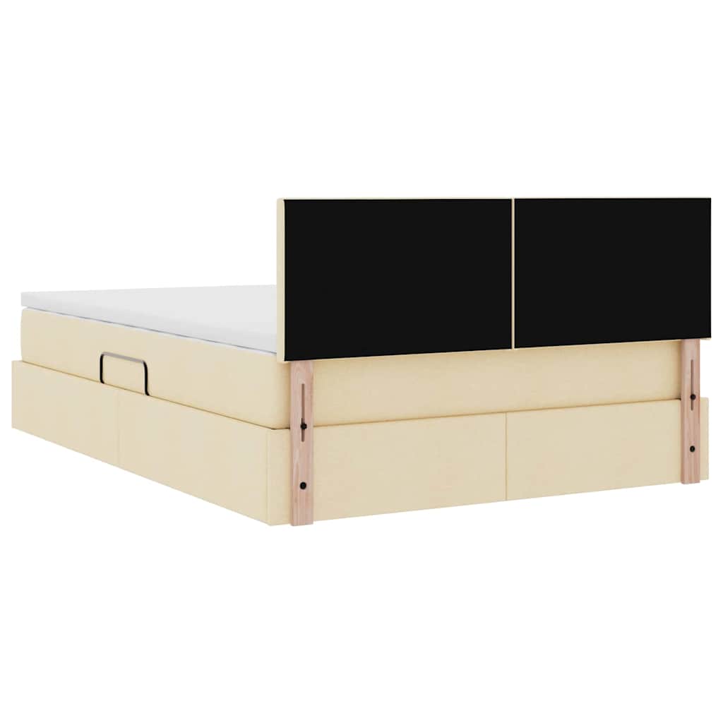 Opbergbed met matras met matras Crème 140 x 200 cm Bewerkt hout is nu te koop bij PeponiXL, paradijselijk wonen!