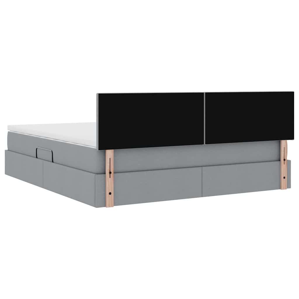 Opbergbed met matras Lichtgrijs 180 x 200 cm Bewerkt hout is nu te koop bij PeponiXL, paradijselijk wonen!