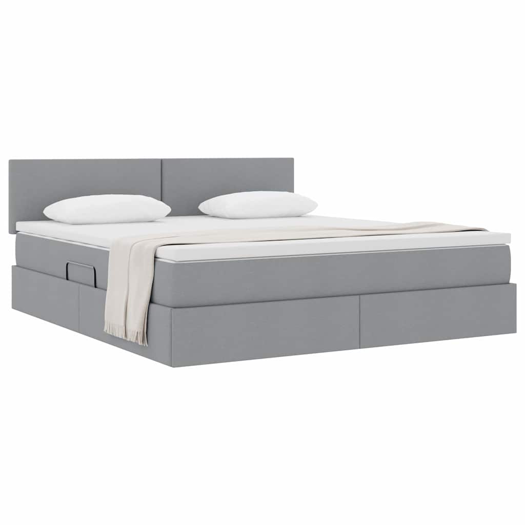 Opbergbed met matras Lichtgrijs 180 x 200 cm Bewerkt hout is nu te koop bij PeponiXL, paradijselijk wonen!