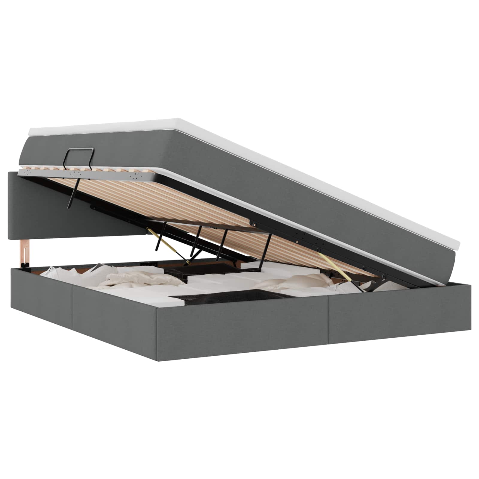 Opbergbed met matras Donkergrijs 180 x 200 cm Bewerkt hout is nu te koop bij PeponiXL, paradijselijk wonen!