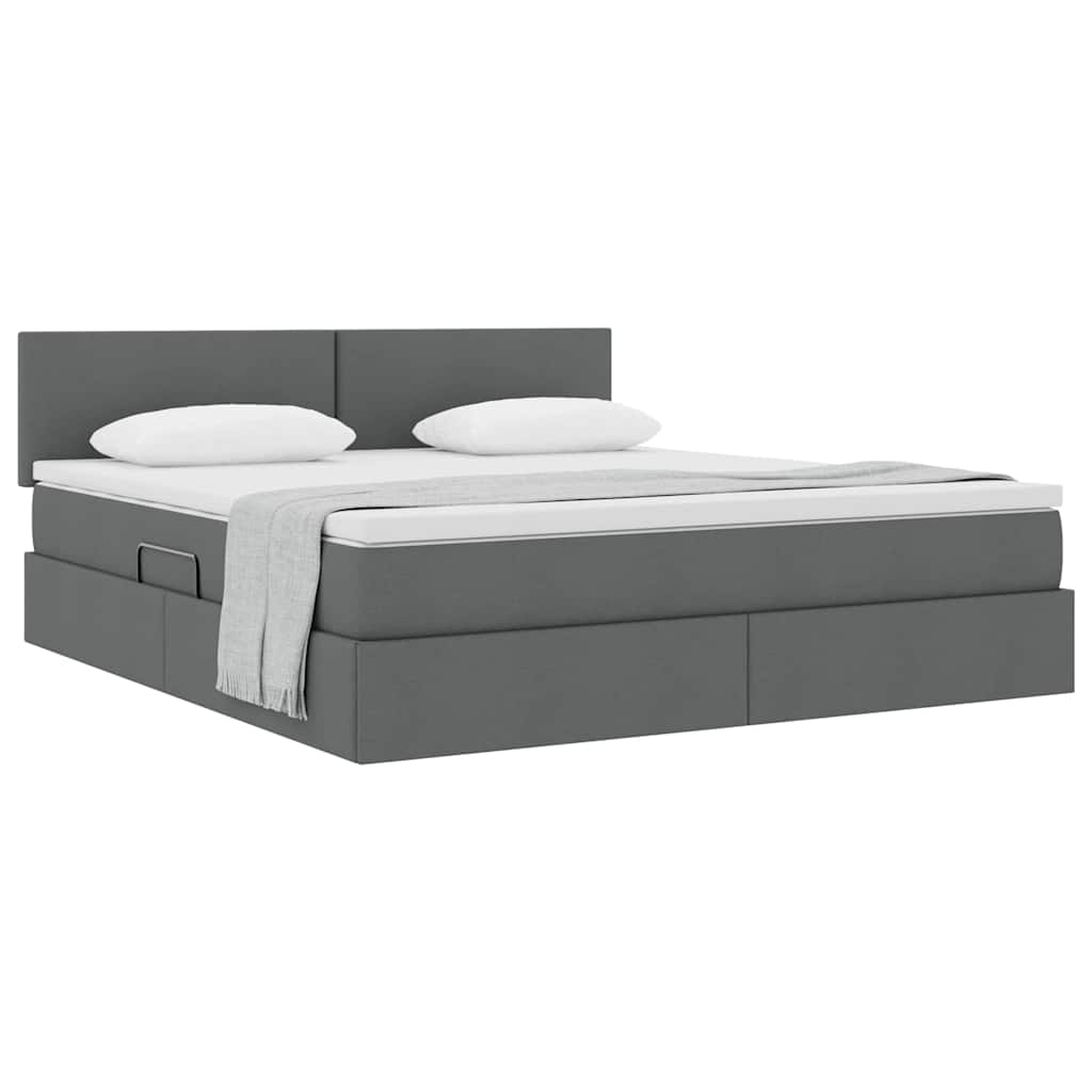 Opbergbed met matras Donkergrijs 180 x 200 cm Bewerkt hout is nu te koop bij PeponiXL, paradijselijk wonen!