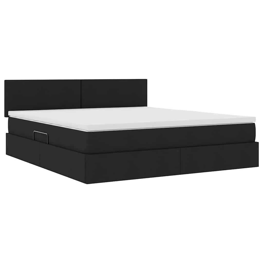 Opbergbed met matras met matras Zwart 180 x 200 cm Bewerkt hout is nu te koop bij PeponiXL, paradijselijk wonen!
