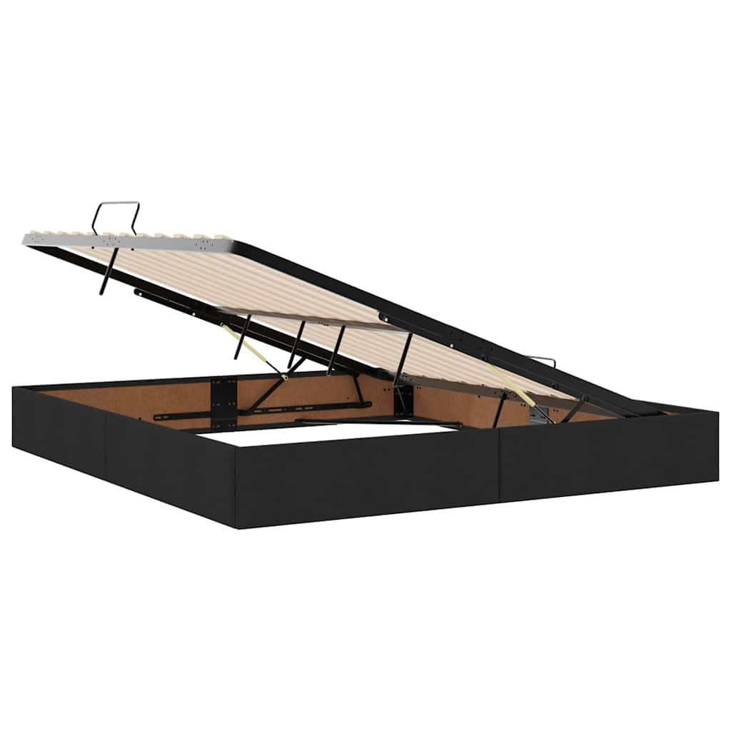 Opbergbed met matras met matras Zwart 180 x 200 cm Bewerkt hout is nu te koop bij PeponiXL, paradijselijk wonen!