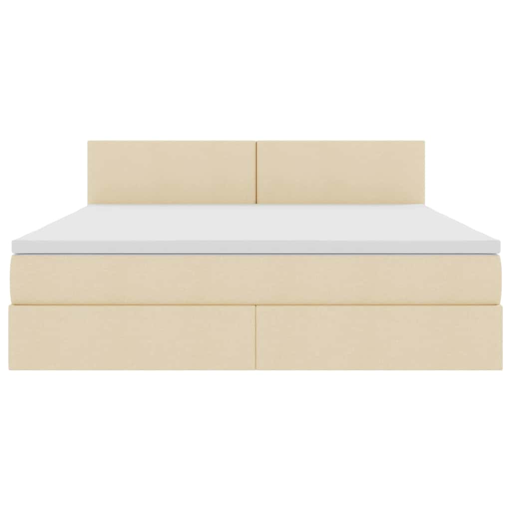 Opbergbed met matras met matras Crème 180 x 200 cm Bewerkt hout is nu te koop bij PeponiXL, paradijselijk wonen!