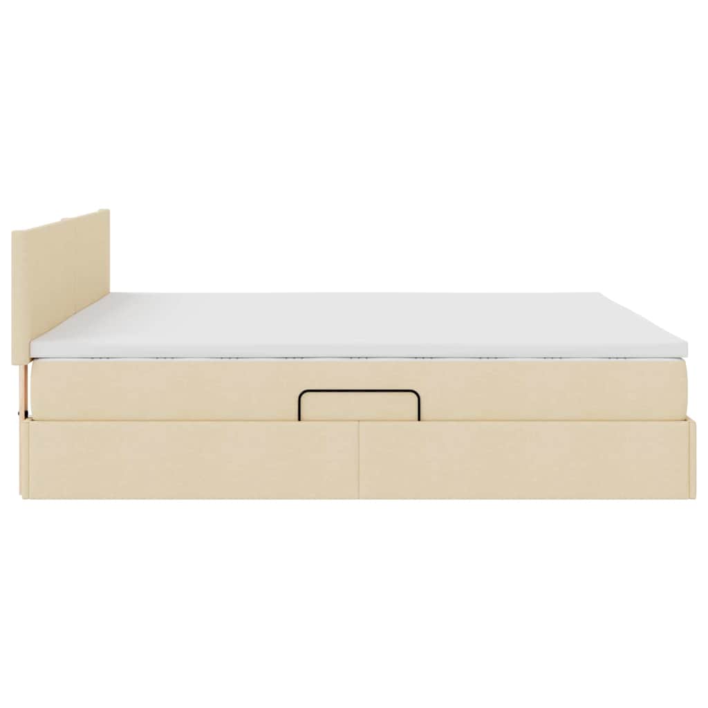 Opbergbed met matras met matras Crème 180 x 200 cm Bewerkt hout is nu te koop bij PeponiXL, paradijselijk wonen!