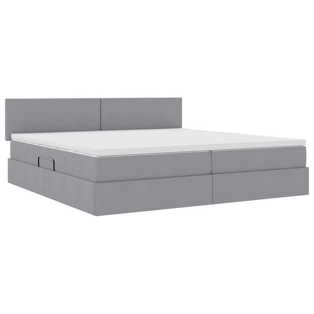 Opbergbed met matras Lichtgrijs 200 x 200 cm Bewerkt hout is nu te koop bij PeponiXL, paradijselijk wonen!