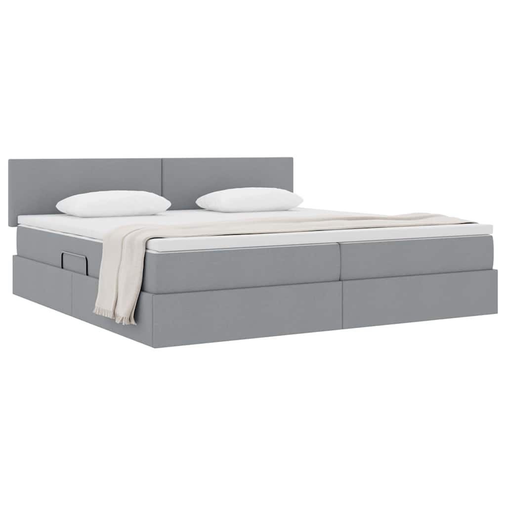 Opbergbed met matras Lichtgrijs 200 x 200 cm Bewerkt hout is nu te koop bij PeponiXL, paradijselijk wonen!