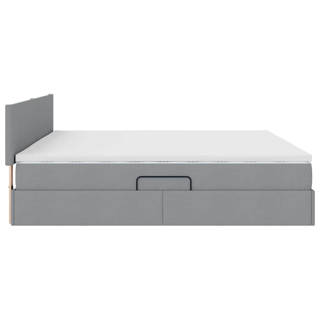 Opbergbed met matras Lichtgrijs 200 x 200 cm Bewerkt hout is nu te koop bij PeponiXL, paradijselijk wonen!