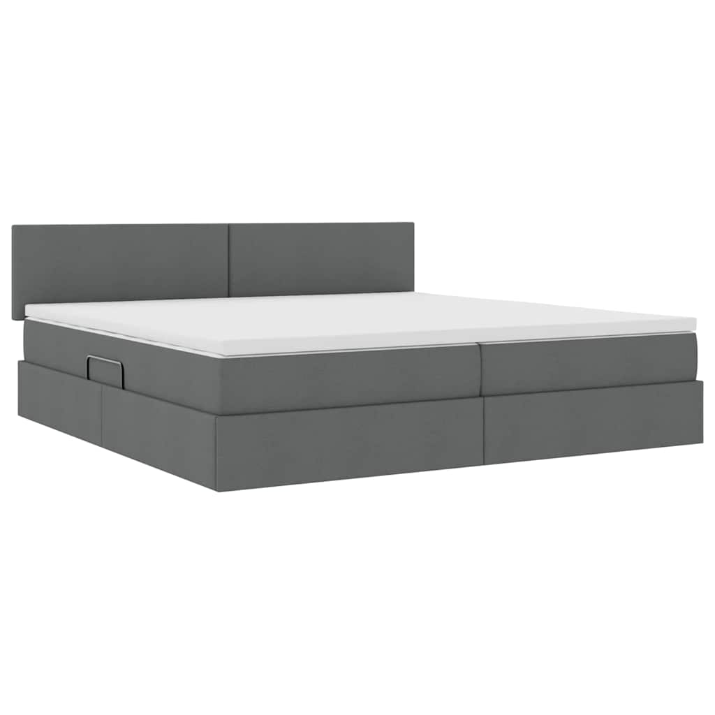 Opbergbed met matras Donkergrijs 200 x 200 cm Bewerkt hout is nu te koop bij PeponiXL, paradijselijk wonen!