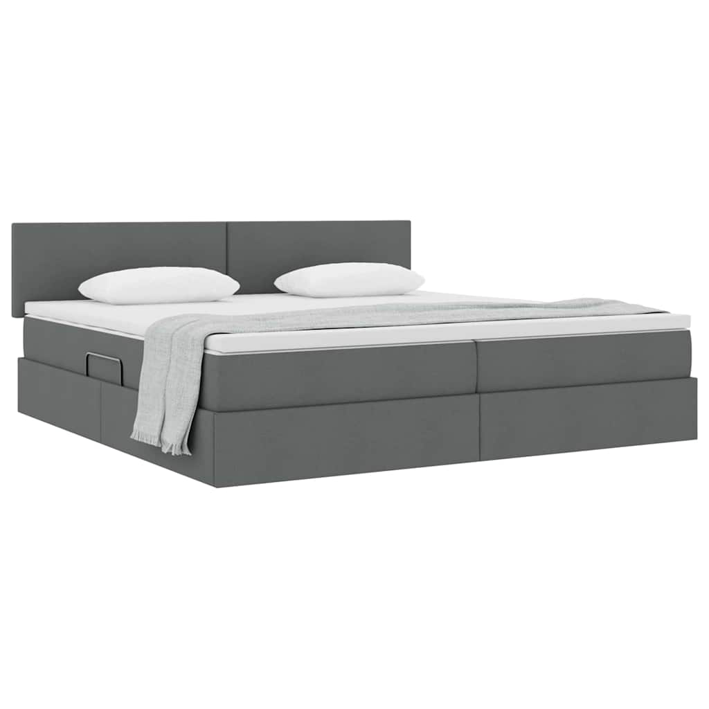 Opbergbed met matras Donkergrijs 200 x 200 cm Bewerkt hout is nu te koop bij PeponiXL, paradijselijk wonen!