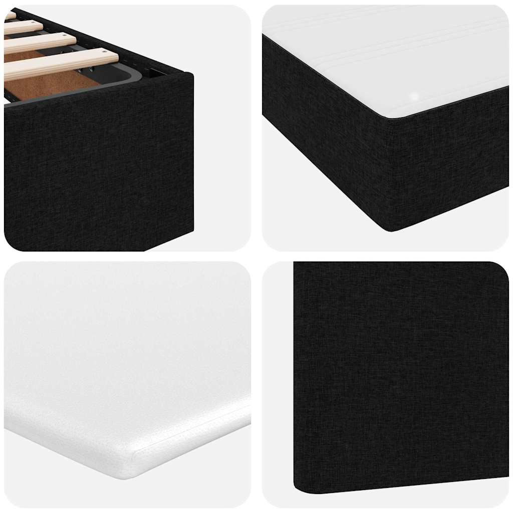 Opbergbed met matras met matras Zwart 200 x 200 cm Bewerkt hout is nu te koop bij PeponiXL, paradijselijk wonen!