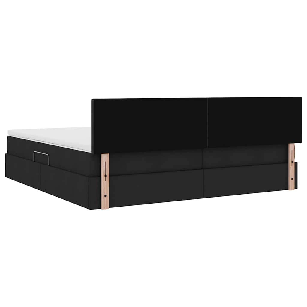 Opbergbed met matras met matras Zwart 200 x 200 cm Bewerkt hout is nu te koop bij PeponiXL, paradijselijk wonen!