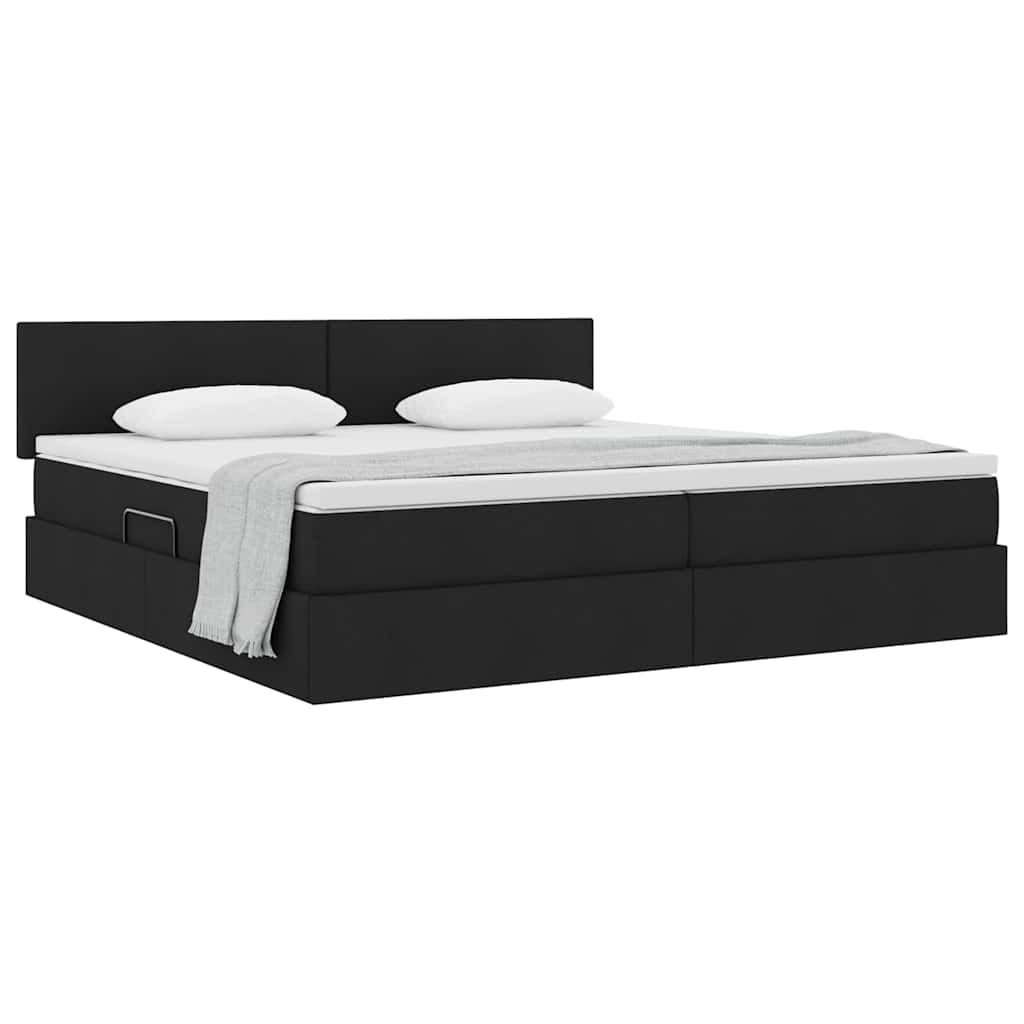 Opbergbed met matras met matras Zwart 200 x 200 cm Bewerkt hout is nu te koop bij PeponiXL, paradijselijk wonen!