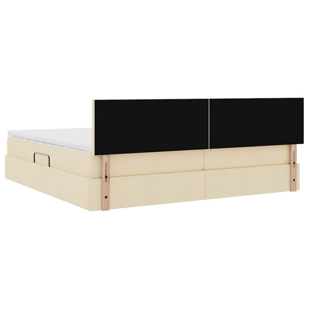 Opbergbed met matras met matras Crème 200 x 200 cm Bewerkt hout is nu te koop bij PeponiXL, paradijselijk wonen!