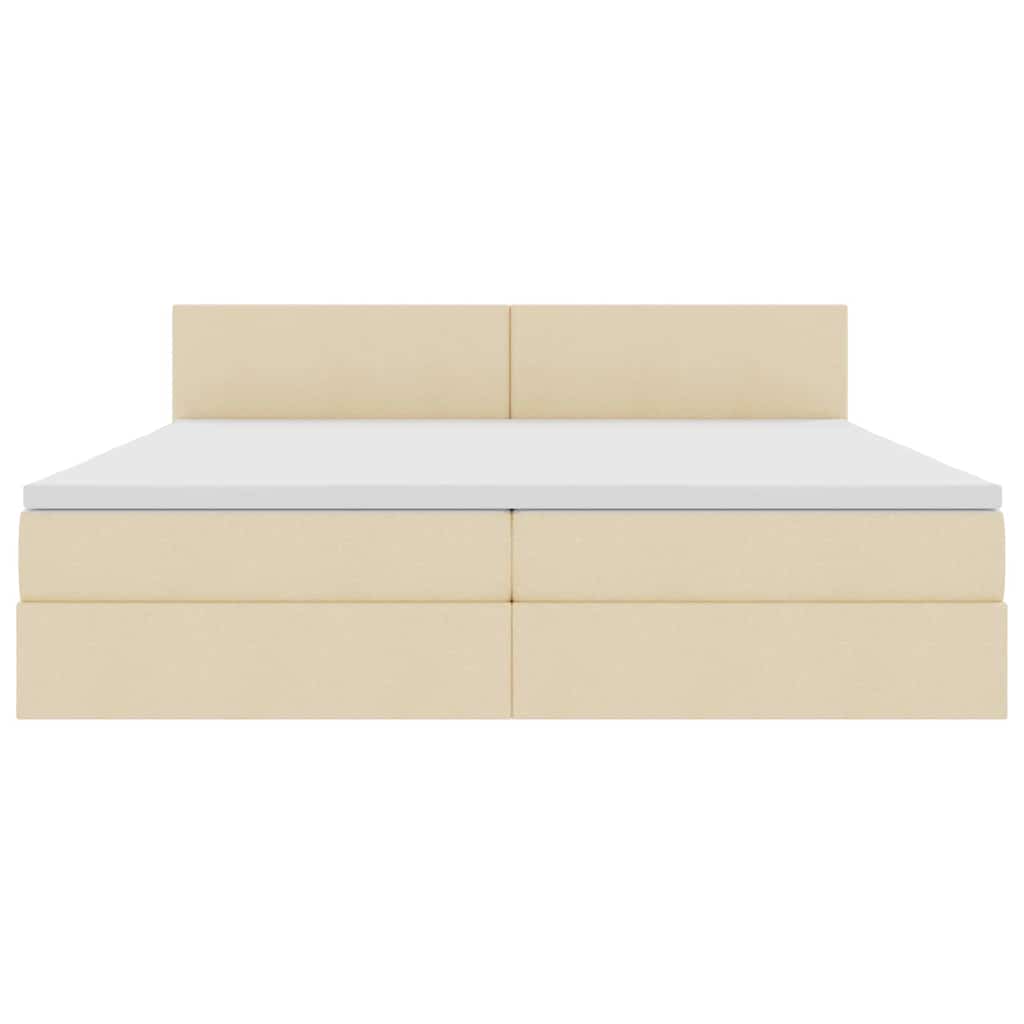Opbergbed met matras met matras Crème 200 x 200 cm Bewerkt hout is nu te koop bij PeponiXL, paradijselijk wonen!