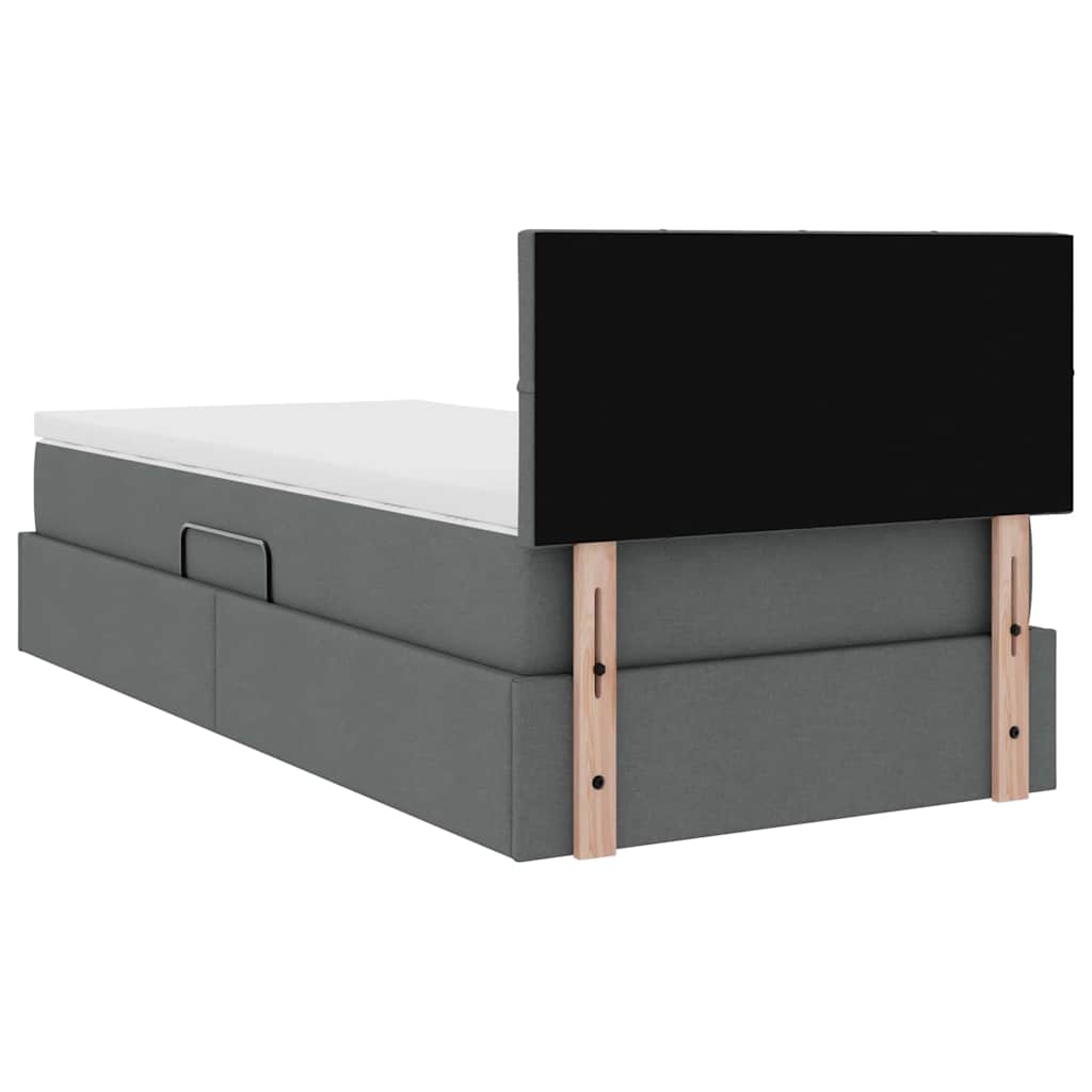 Opbergbed met matras Donkergrijs 90 x 190 cm Bewerkt hout is nu te koop bij PeponiXL, paradijselijk wonen!