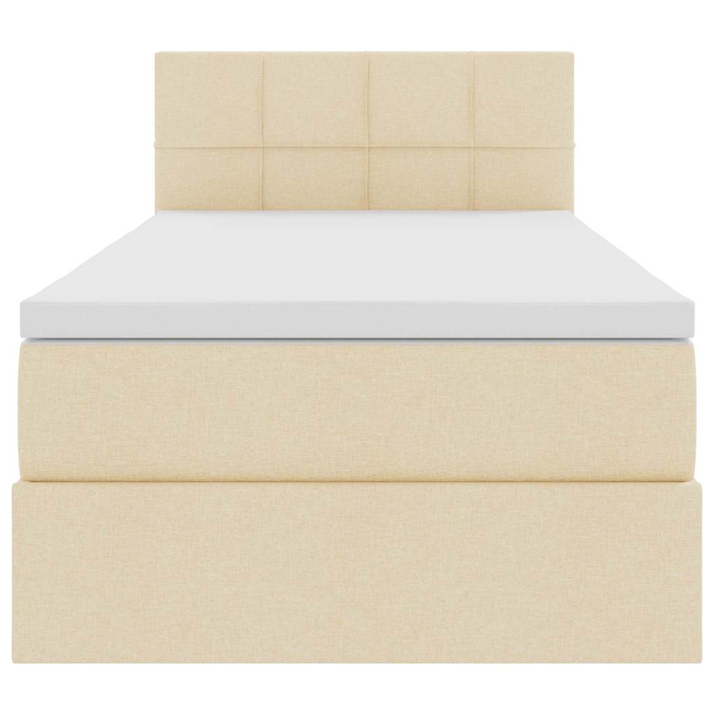 Opbergbed met matras met matras Crème 90 x 190 cm Bewerkt hout is nu te koop bij PeponiXL, paradijselijk wonen!