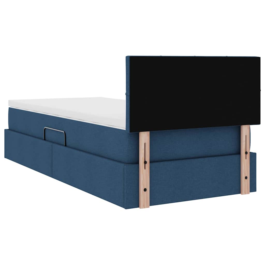 Opbergbed met matras met opslag Blauw 90 x 190 cm Bewerkt hout is nu te koop bij PeponiXL, paradijselijk wonen!