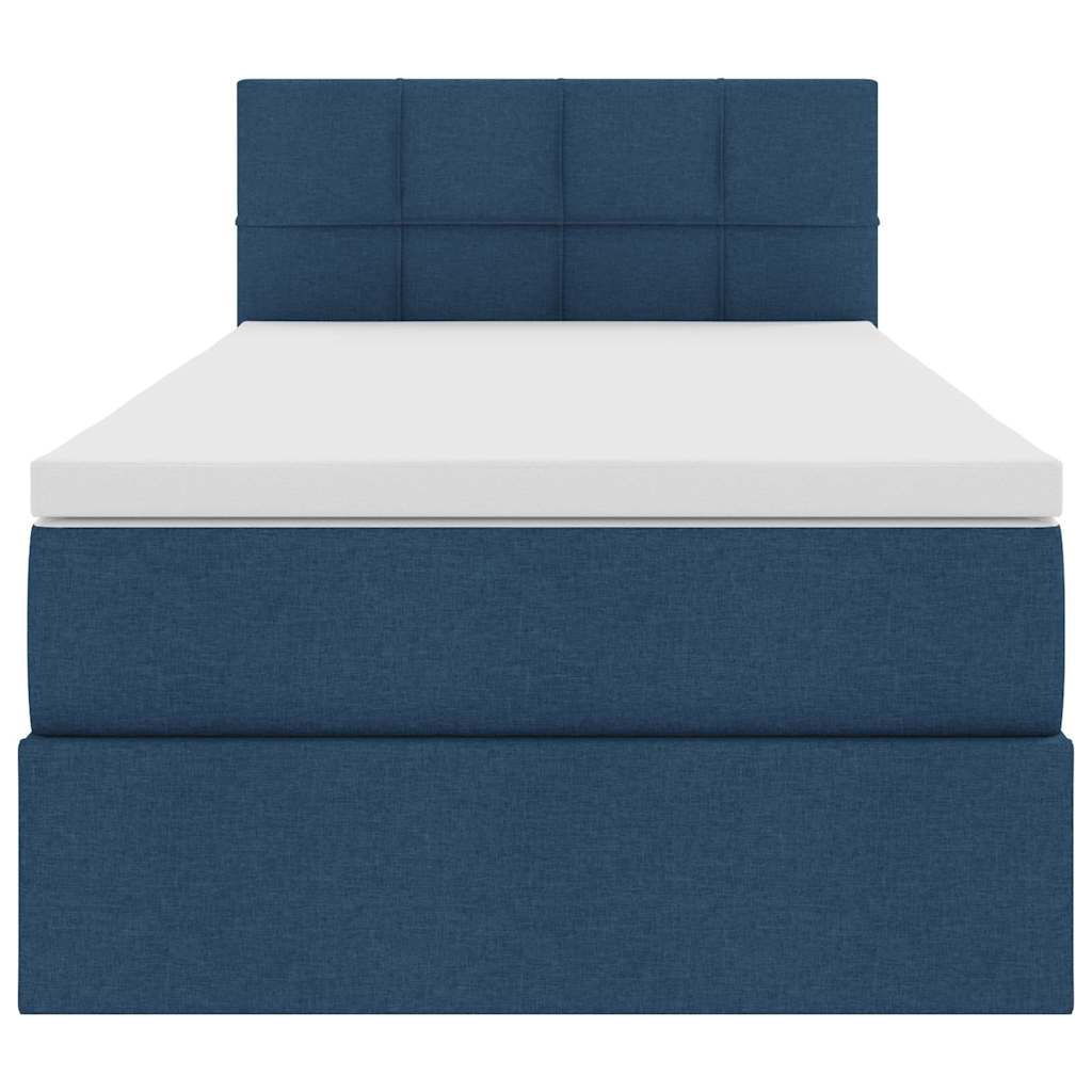 Opbergbed met matras met opslag Blauw 90 x 190 cm Bewerkt hout is nu te koop bij PeponiXL, paradijselijk wonen!