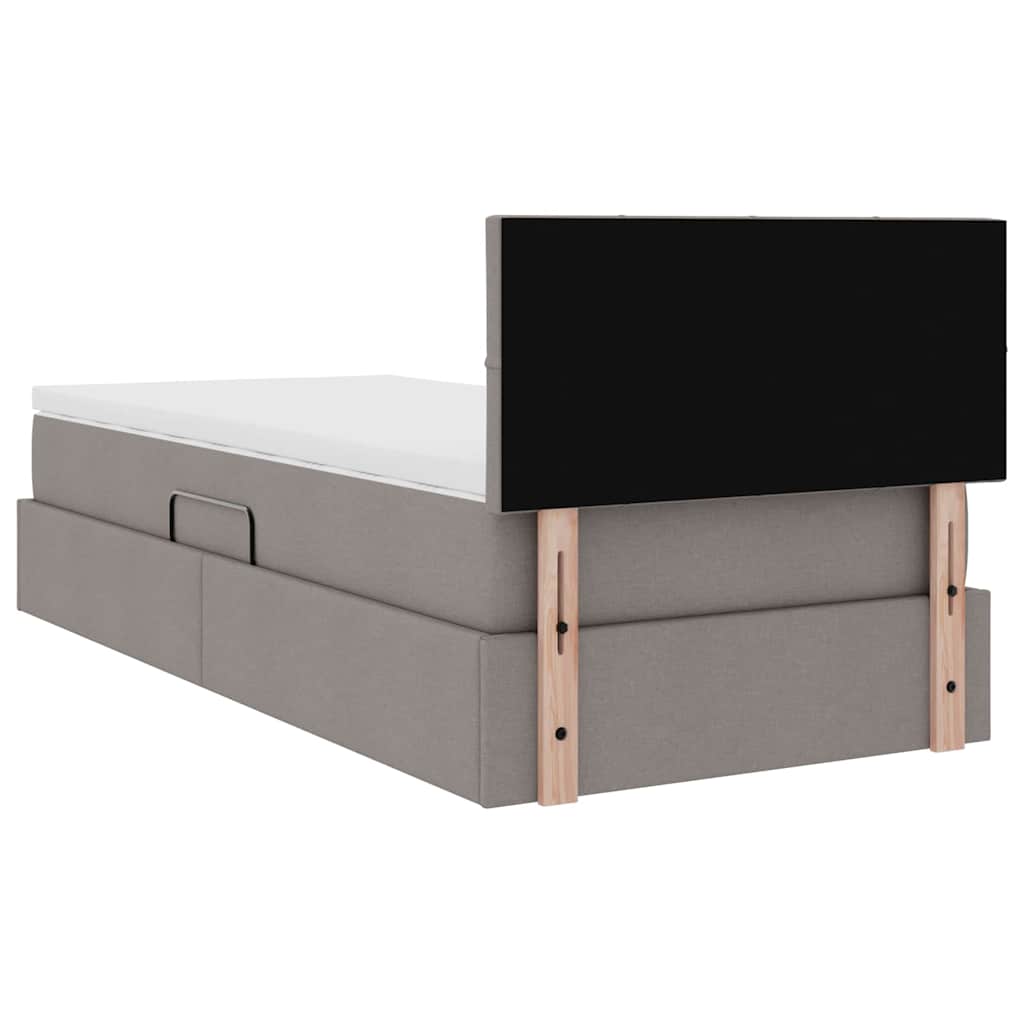 Opbergbed met matras met matras Taupe 90 x 200 cm Bewerkt hout is nu te koop bij PeponiXL, paradijselijk wonen!