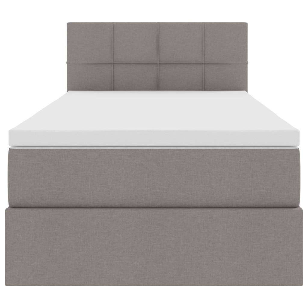Opbergbed met matras met matras Taupe 90 x 200 cm Bewerkt hout is nu te koop bij PeponiXL, paradijselijk wonen!