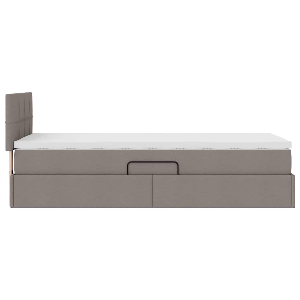 Opbergbed met matras met matras Taupe 90 x 200 cm Bewerkt hout is nu te koop bij PeponiXL, paradijselijk wonen!