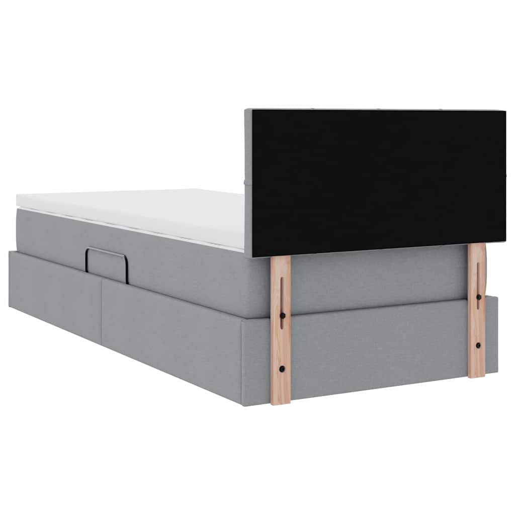 Opbergbed met matras Lichtgrijs 100 x 200 cm Bewerkt hout is nu te koop bij PeponiXL, paradijselijk wonen!