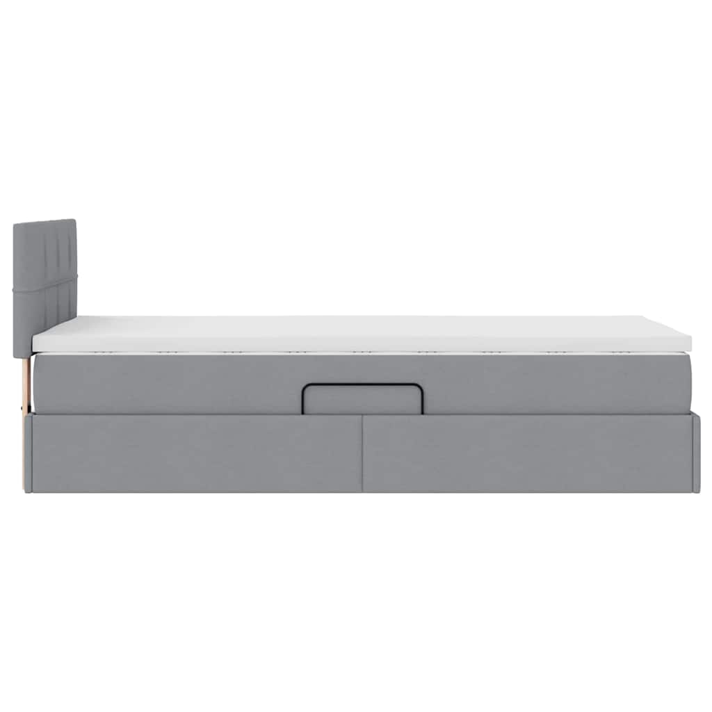 Opbergbed met matras Lichtgrijs 100 x 200 cm Bewerkt hout is nu te koop bij PeponiXL, paradijselijk wonen!