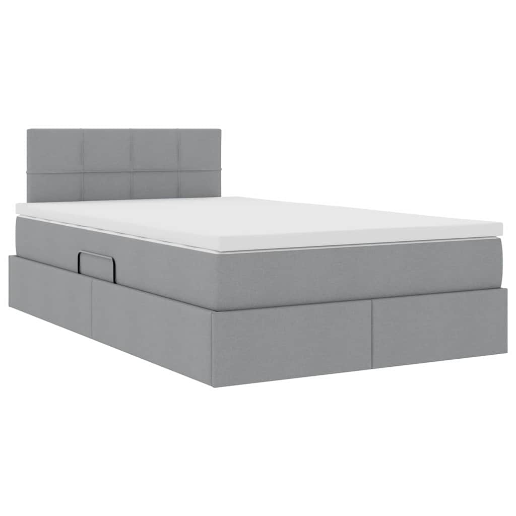 Opbergbed met matras Lichtgrijs 120 x 190 cm Bewerkt hout is nu te koop bij PeponiXL, paradijselijk wonen!