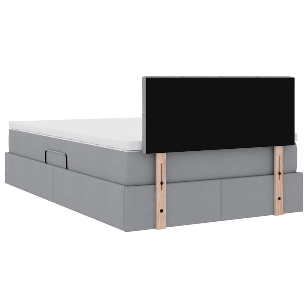 Opbergbed met matras Lichtgrijs 120 x 190 cm Bewerkt hout is nu te koop bij PeponiXL, paradijselijk wonen!
