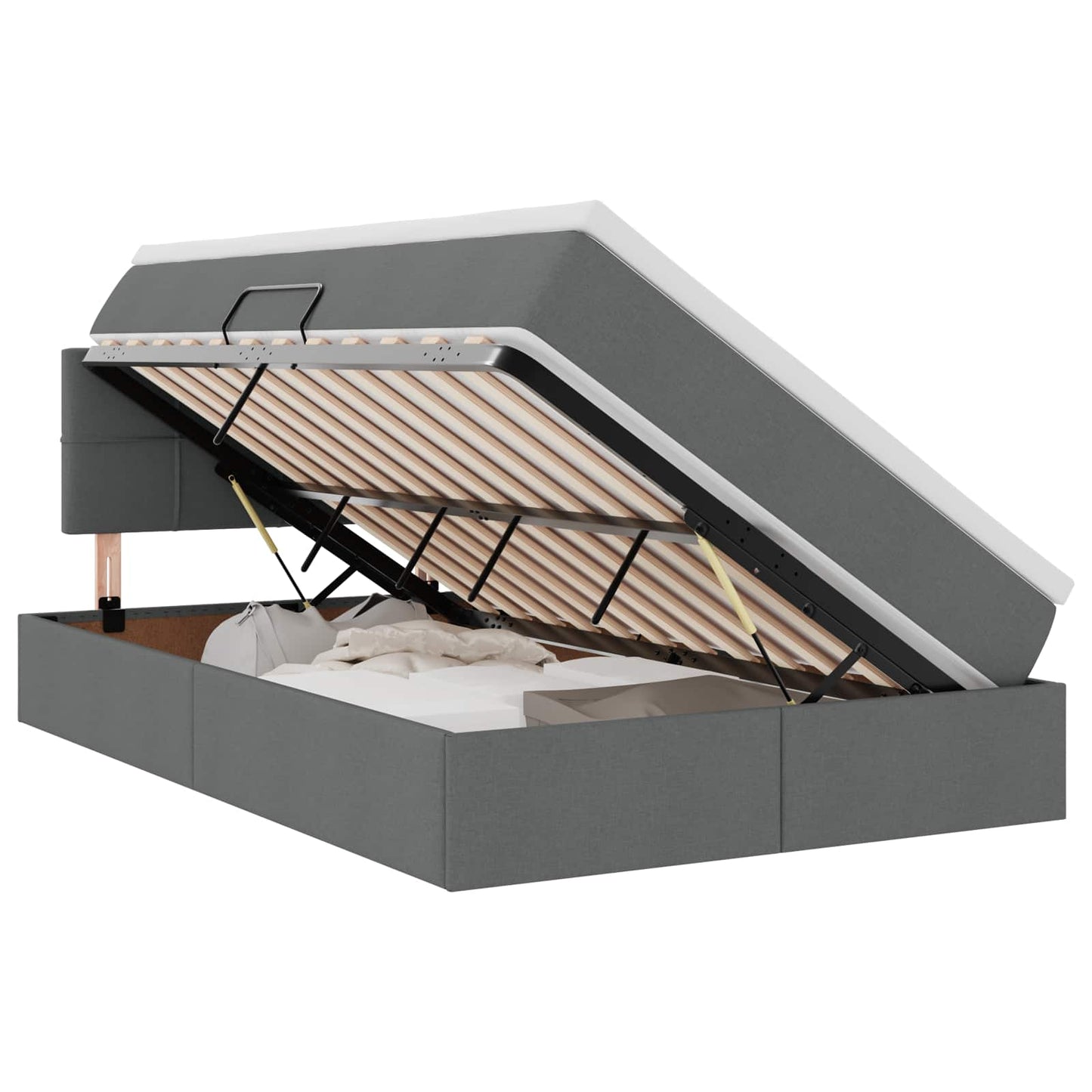 Opbergbed met matras Donkergrijs 120 x 190 cm Bewerkt hout is nu te koop bij PeponiXL, paradijselijk wonen!