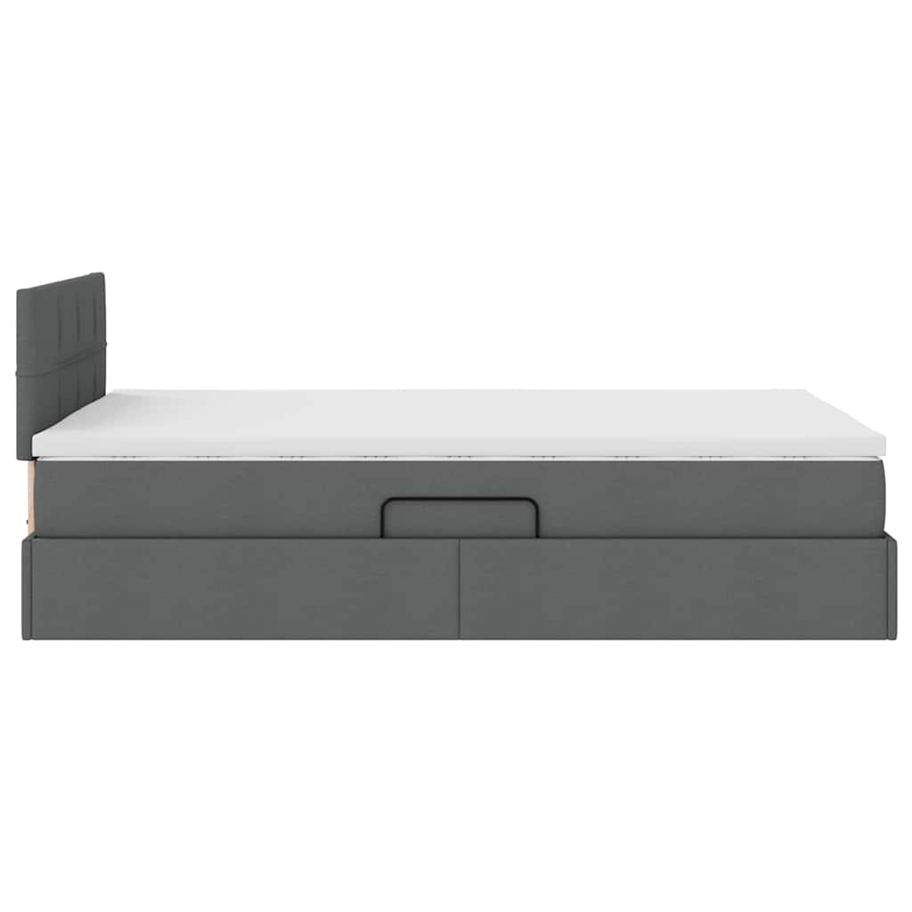 Opbergbed met matras Donkergrijs 120 x 190 cm Bewerkt hout is nu te koop bij PeponiXL, paradijselijk wonen!