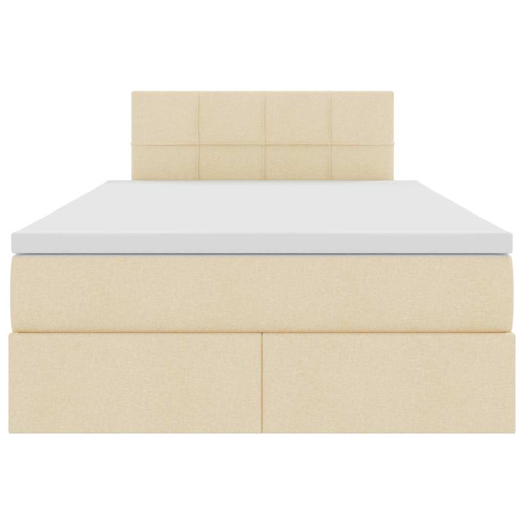 Opbergbed met matras met matras Crème 120 x 190 cm Bewerkt hout is nu te koop bij PeponiXL, paradijselijk wonen!