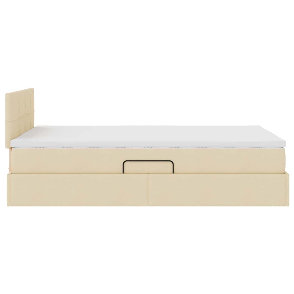Opbergbed met matras met matras Crème 120 x 190 cm Bewerkt hout is nu te koop bij PeponiXL, paradijselijk wonen!