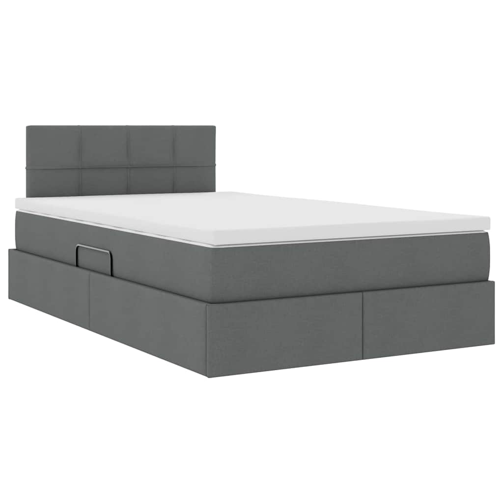 Opbergbed met matras Donkergrijs 120 x 200 cm Bewerkt hout is nu te koop bij PeponiXL, paradijselijk wonen!