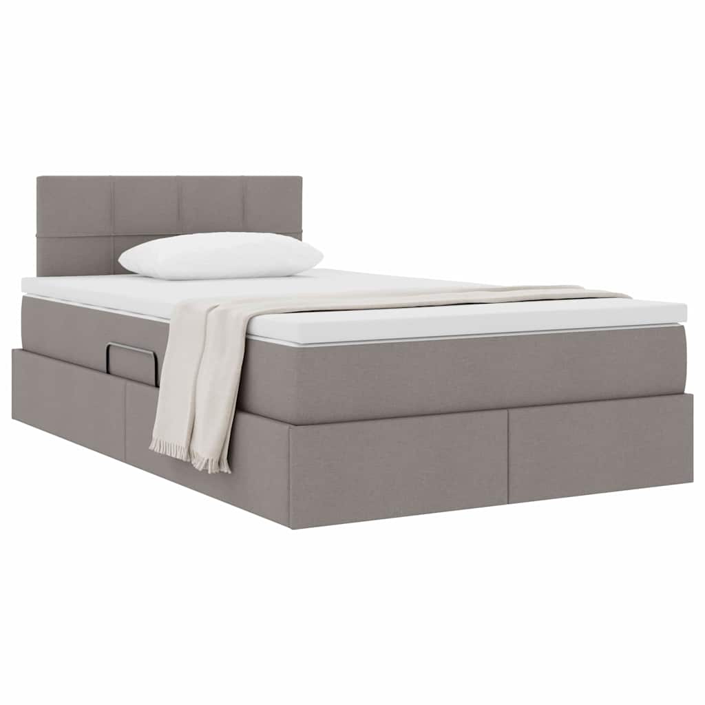 Opbergbed met matras met matras Taupe 120 x 200 cm Bewerkt hout is nu te koop bij PeponiXL, paradijselijk wonen!