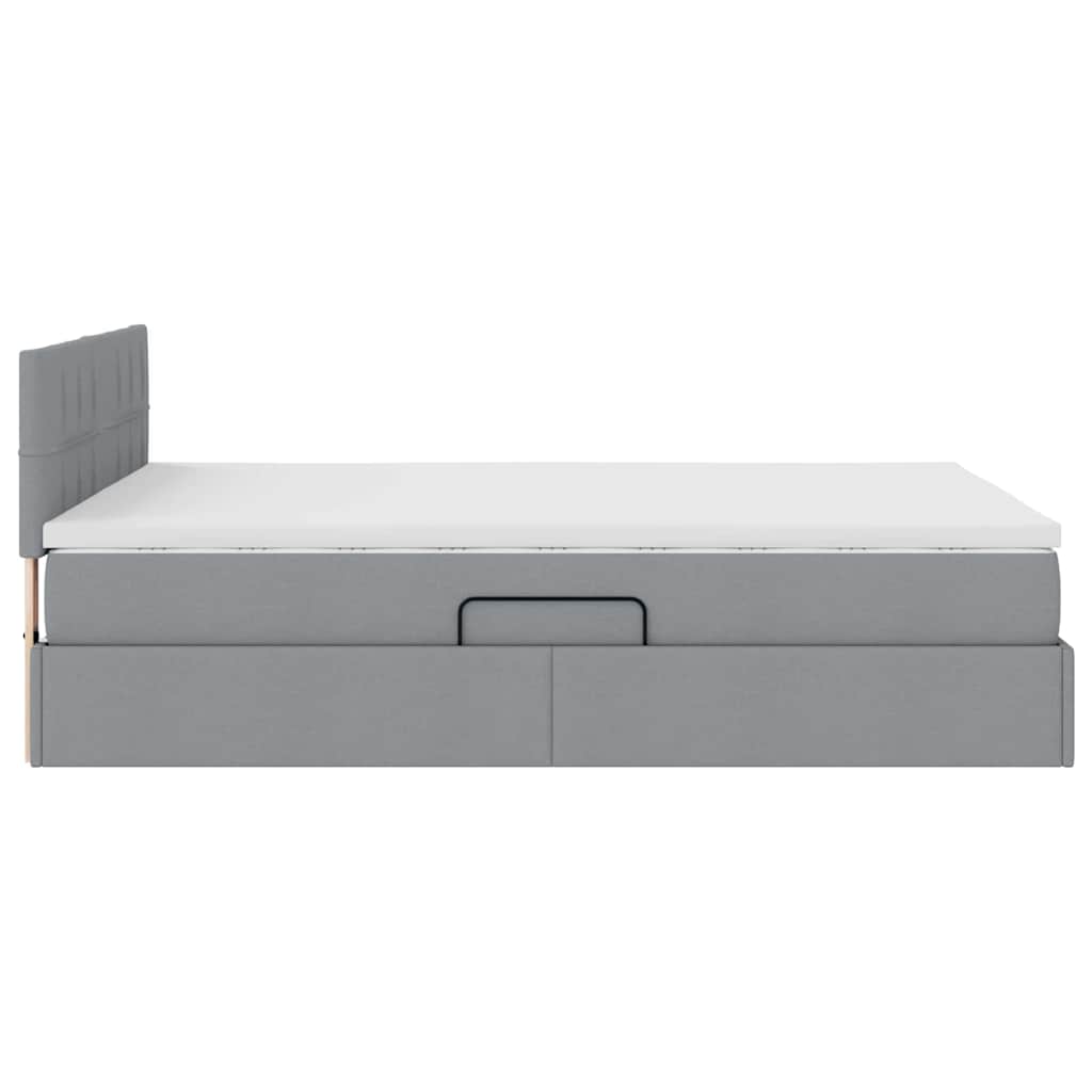 Opbergbed met matras Lichtgrijs 140 x 200 cm Bewerkt hout is nu te koop bij PeponiXL, paradijselijk wonen!