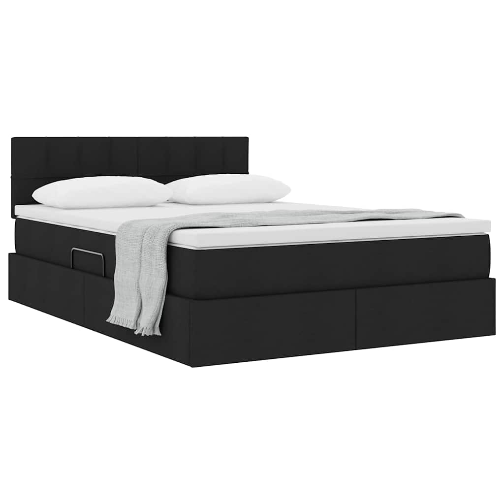 Opbergbed met matras met matras Zwart 120 x 200 cm Bewerkt hout is nu te koop bij PeponiXL, paradijselijk wonen!