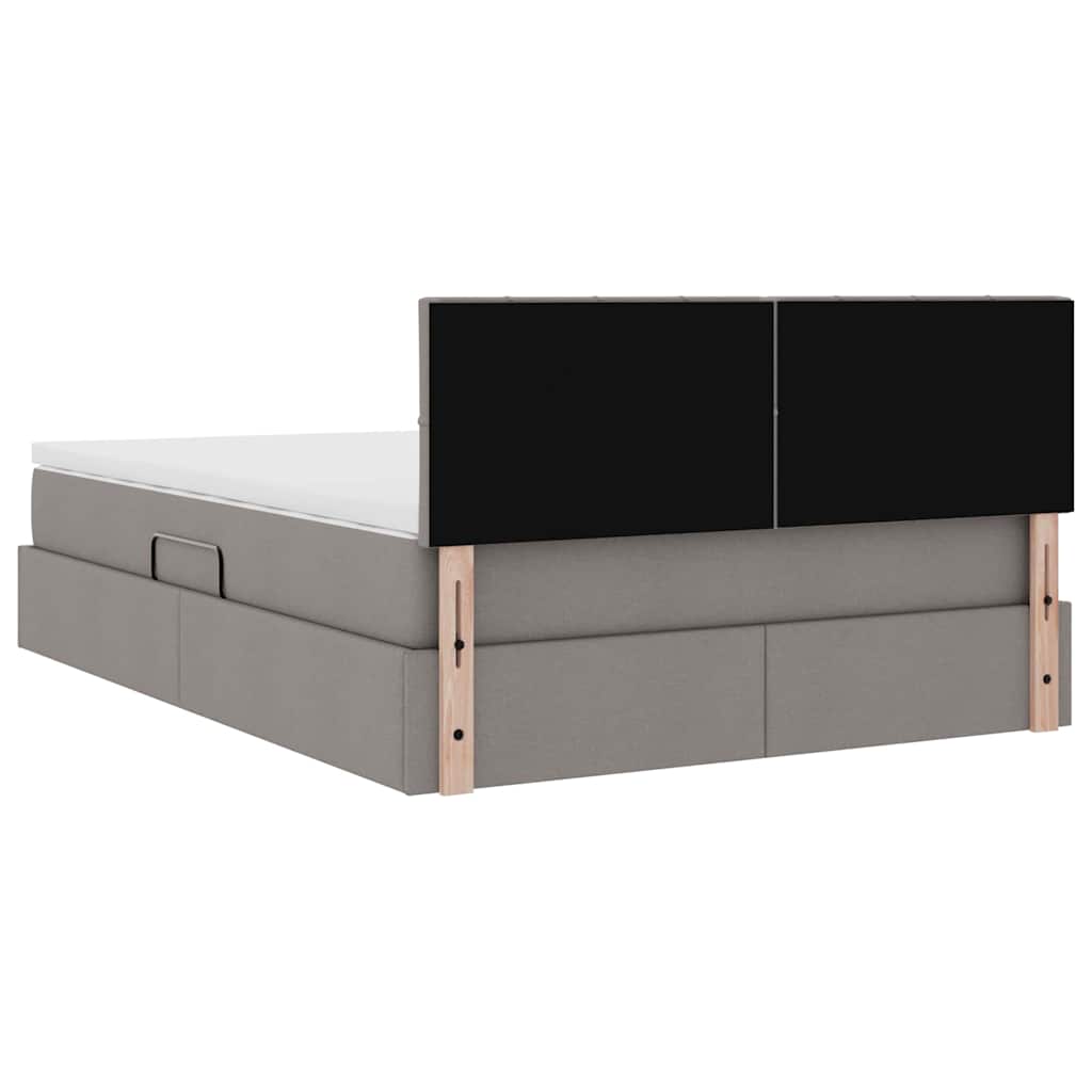 Opbergbed met matras met matras Taupe 120 x 200 cm Bewerkt hout is nu te koop bij PeponiXL, paradijselijk wonen!